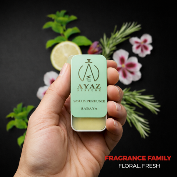 Ayaz Pefume Sabaya Solid Perfume for Men & Women | Floral Romantic Fragrance | Skin Friendly Long Lasting Wax Perfume | Smooth Natural Texture | Roll-Up Slider | Strong & Lasting Scent | Easy to Use & Perfect Gift 10g