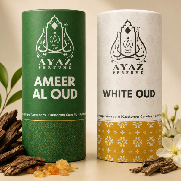 Ayaz Ameer Al Oud + White Oud Attar Combo (6ML Each) | Premium Long Lasting Alcohol-Free Perfume Oil